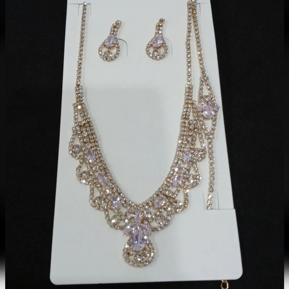 3pcs Rhinestone Princess Necklace Set
